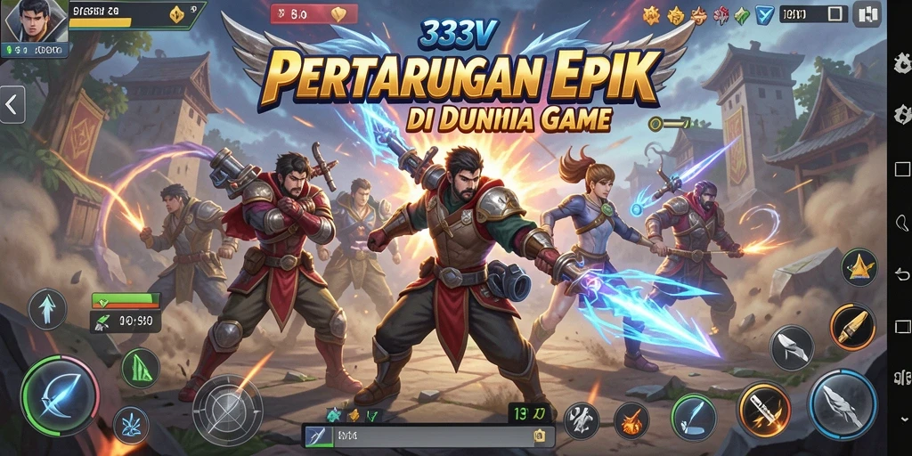 Tampilan epik dari pertarungan di 333V dengan karakter yang menonjol.