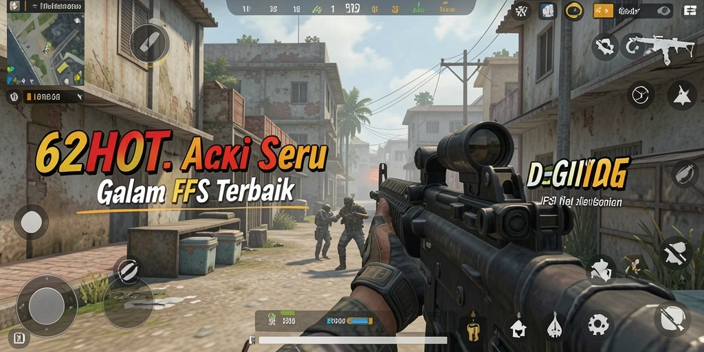 Gameplay menegangkan di dalam 62HOT dengan aksi tembak-menembak intens.