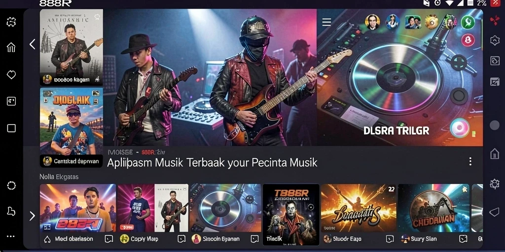 Screenshot utama 888R yang menunjukkan gameplay interaktif musik.
