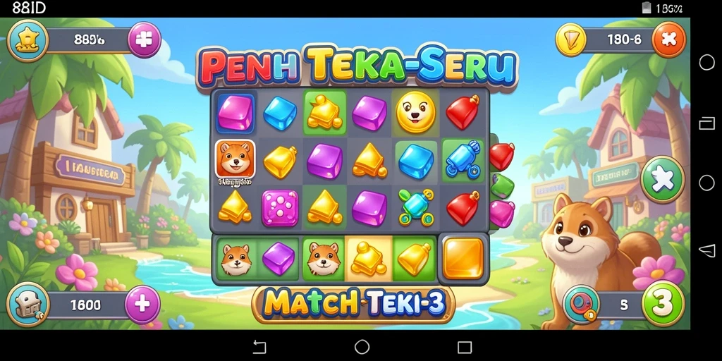 Tampilan gameplay seru di 88ID dengan tantangan Match-3.