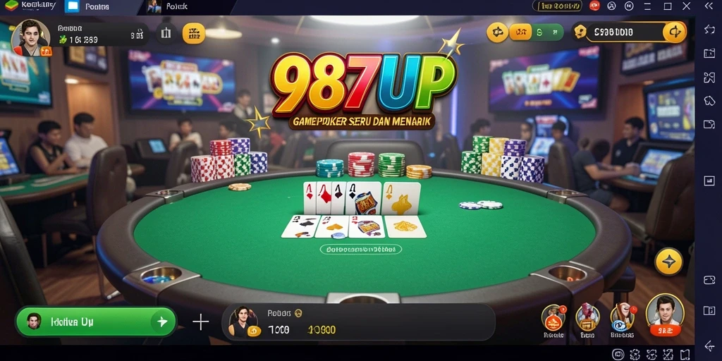 Screenshot gameplay 987UP menampilkan aksi seru permainan Poker.