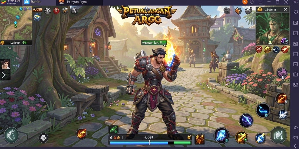 Tampilan gameplay AJO89 menunjukkan aksi pertempuran yang epik dan mendebarkan.