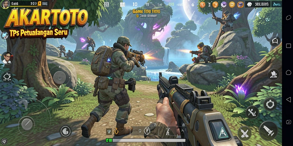 Tangkapan layar gameplay AKARTOTO menampilkan aksi yang mendebarkan.