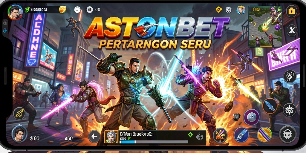 Tampilan gameplay dinamis dalam pertarungan di ASTONBET.