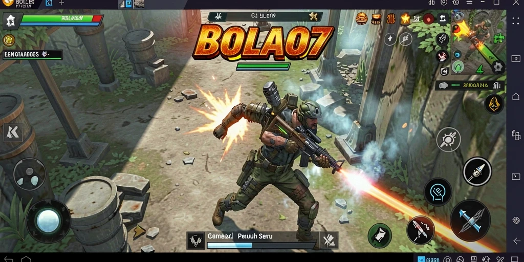 Tampilan gameplay seru BOLA07 dengan aksi cepat dan mendebarkan.