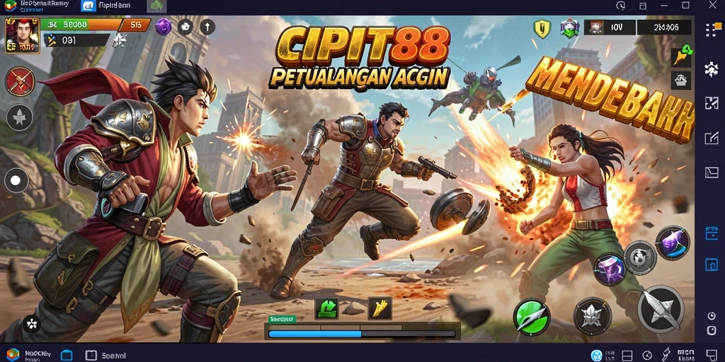Screenshot menampilkan aksi intens dan seru di CIPIT88.