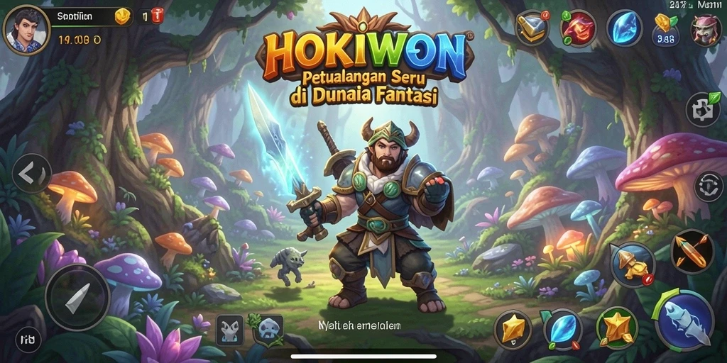 Gameplay seru HOKIWON saat menjelajahi dunia petualangan.
