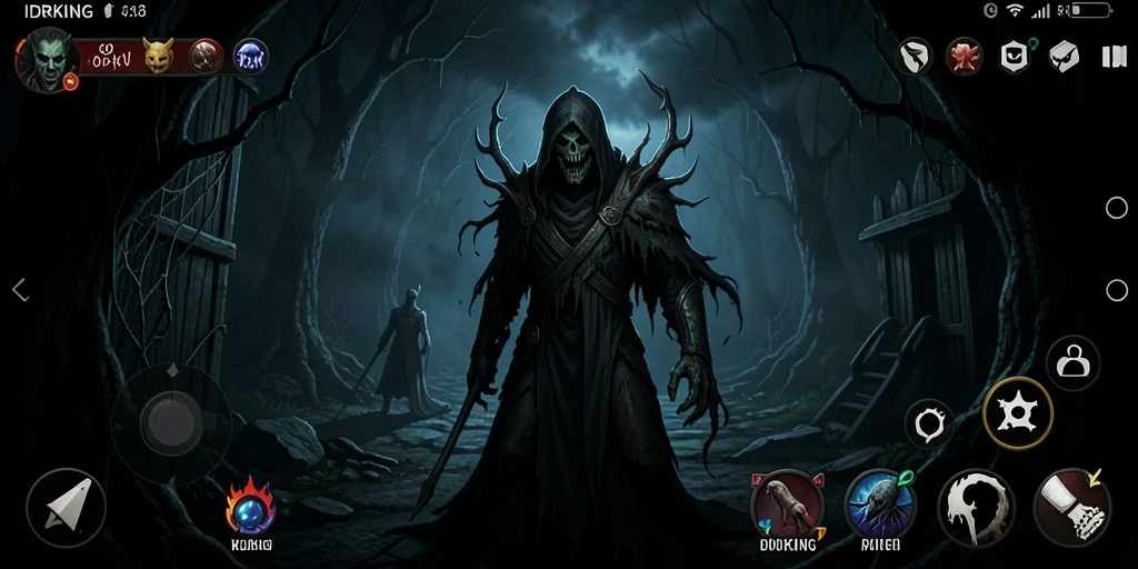Tampilan gameplay mendebarkan di IDRKING dengan suasana horor yang menegangkan.