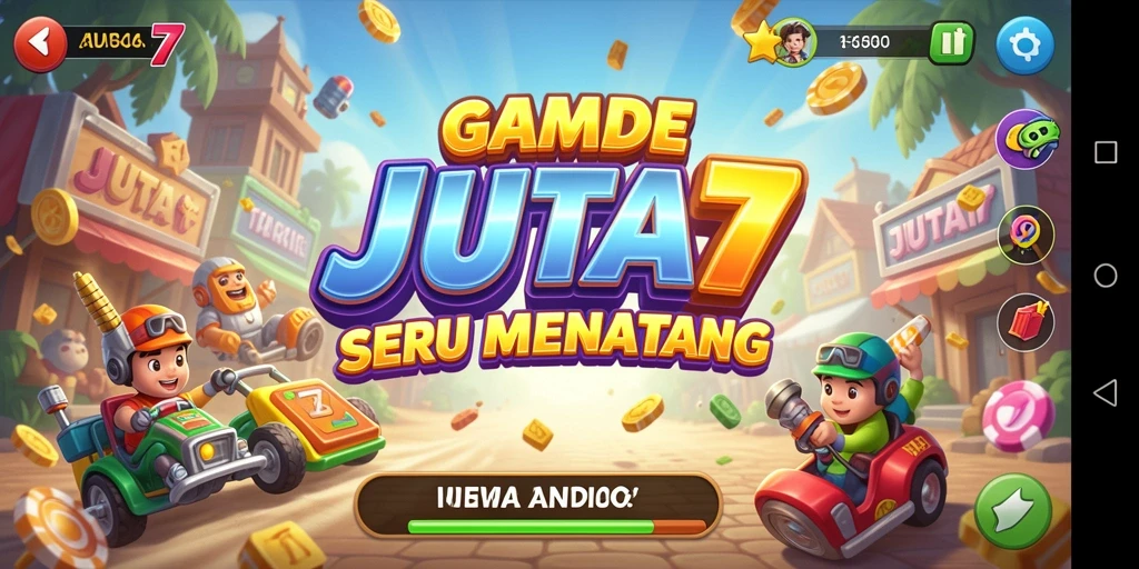 Tampilan gameplay JUTA7 yang memukau dengan aksi Arcade seru.