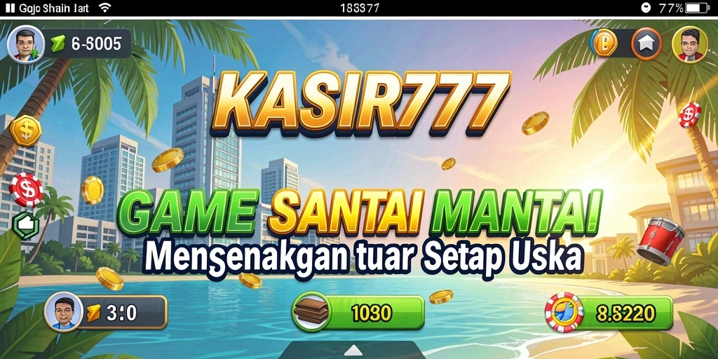 Tampilan gameplay KASIR777 yang ceria dan penuh warna.