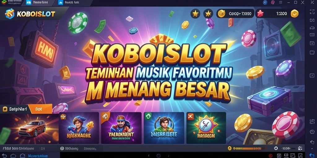 Tampilan gameplay KOBOISLOT dengan elemen musik yang memikat.