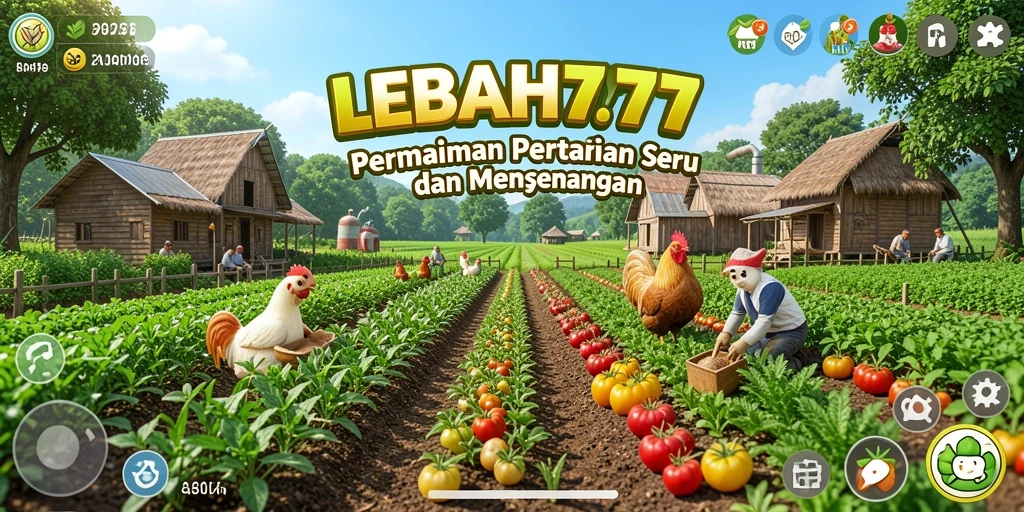 Tampilan gameplay LEBAH777 yang menawan dengan kebun yang rimbun.