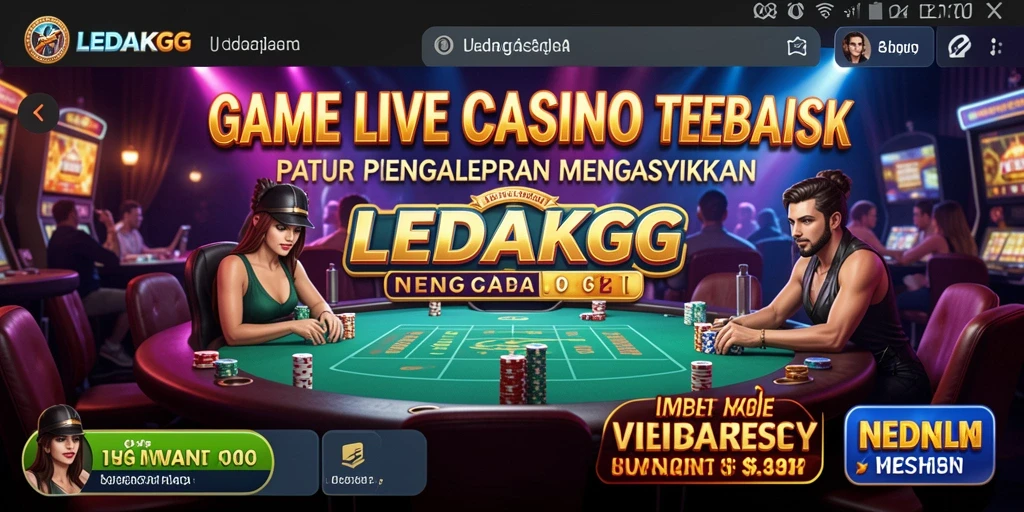 Tampilan gameplay Live Casino yang mendebarkan di LEDAKGG.