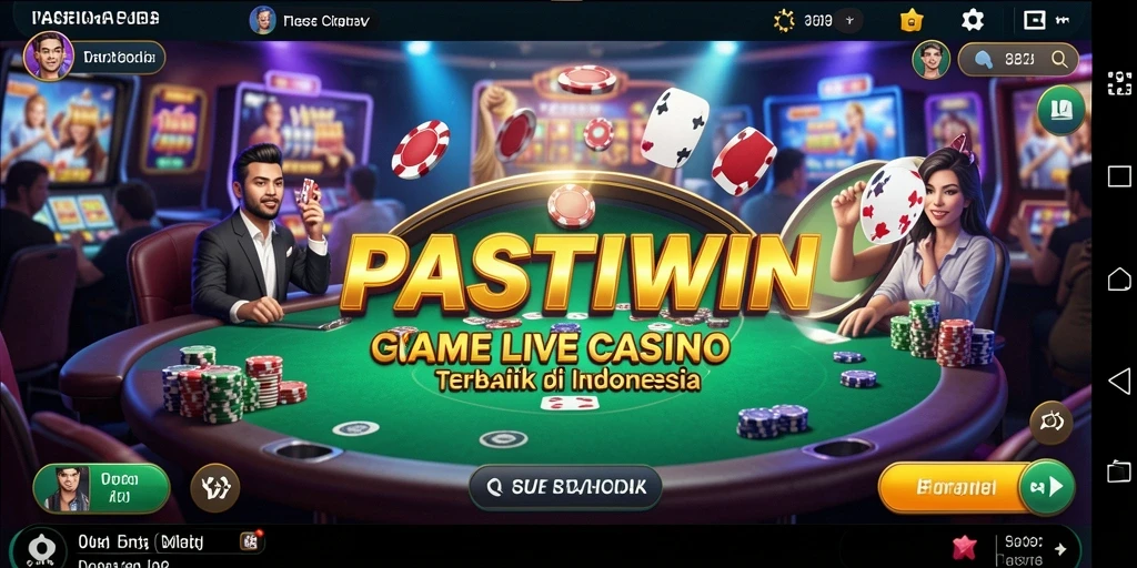 Tampilan utama gameplay PASTIWIN dalam suasana Live Casino yang seru.