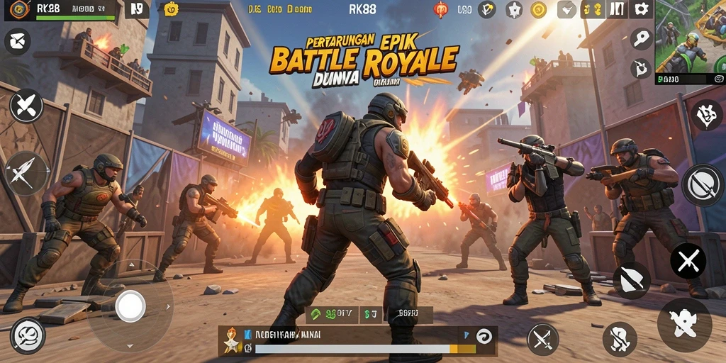 Tampilan menarik dalam permainan Battle Royale RK88.