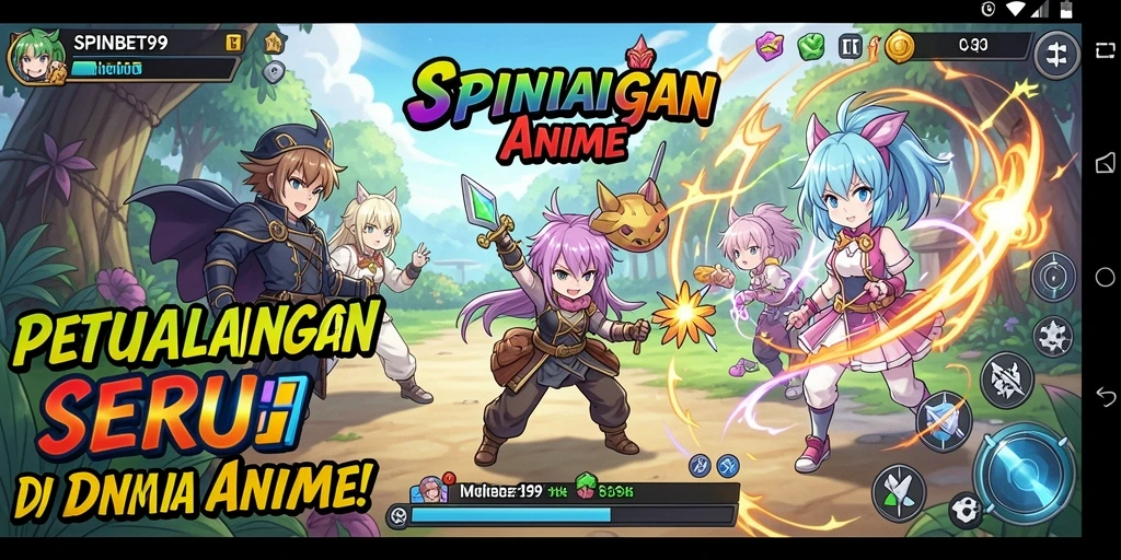 Tampilan gameplay SPINBET99 dengan karakter Anime yang unik.