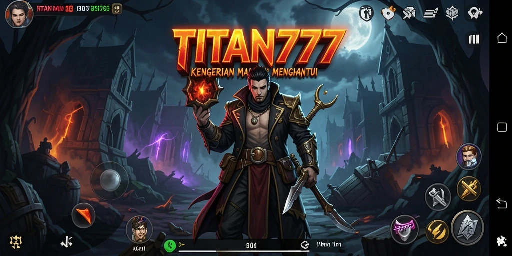 Screenshot gameplay menegangkan dari TITAN777 dalam suasana gelap.