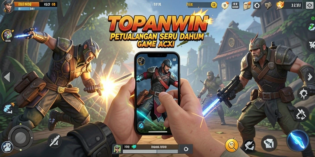 Screenshot gameplay TOPANWIN menunjukkan pertempuran yang mendebarkan.