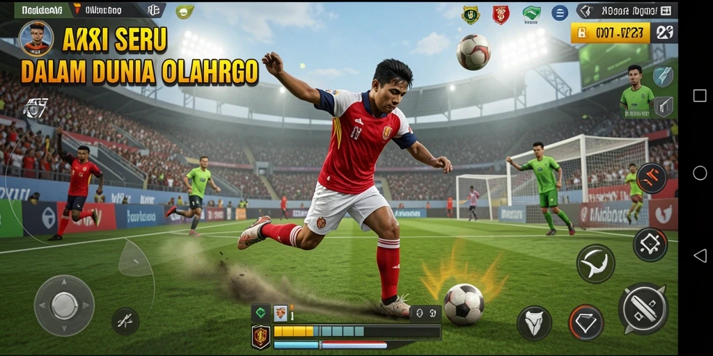 Screenshot menunjukkan aksi seru gameplay olahraga di W67.