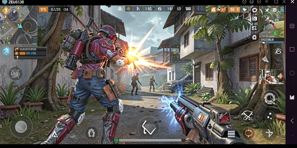 Tangkapan layar utama ZEUS138 menampilkan aksi seru dalam gameplay TPS.