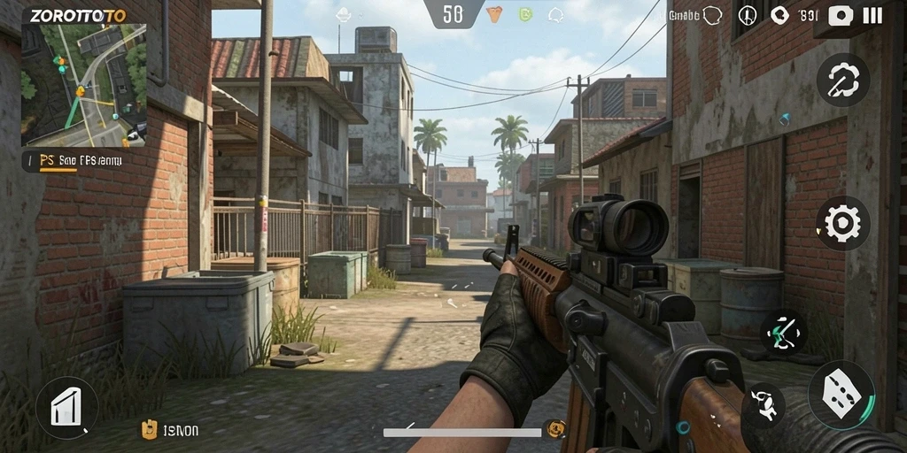 Tampilan mendebarkan dari battlefield dalam gameplay ZOROTOTO.